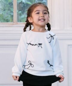 petit main / プティマイン Tシャツ | ロゴ刺しゅう長袖Tシャツ