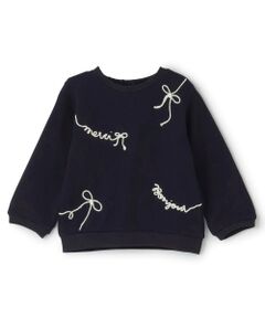 petit main / プティマイン Tシャツ | ロゴ刺しゅう長袖Tシャツ