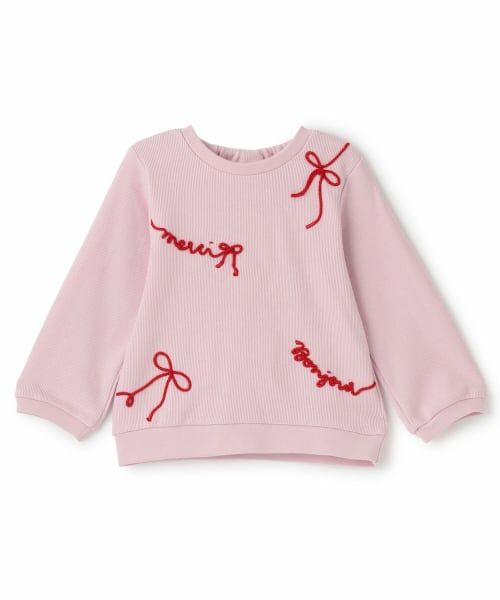 petit main / プティマイン Tシャツ | ロゴ刺しゅう長袖Tシャツ | 詳細4