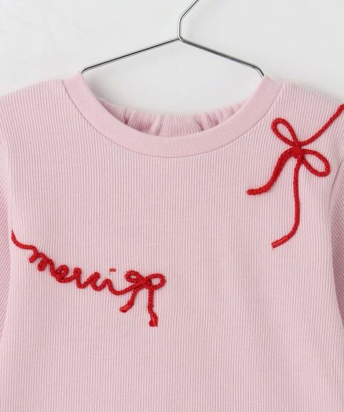 petit main / プティマイン Tシャツ | ロゴ刺しゅう長袖Tシャツ | 詳細6