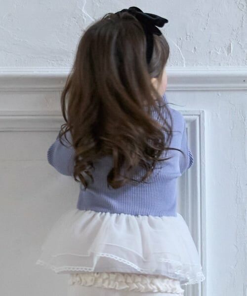 petit main / プティマイン Tシャツ | チュールペプラムロゴ長袖Tシャツ | 詳細1