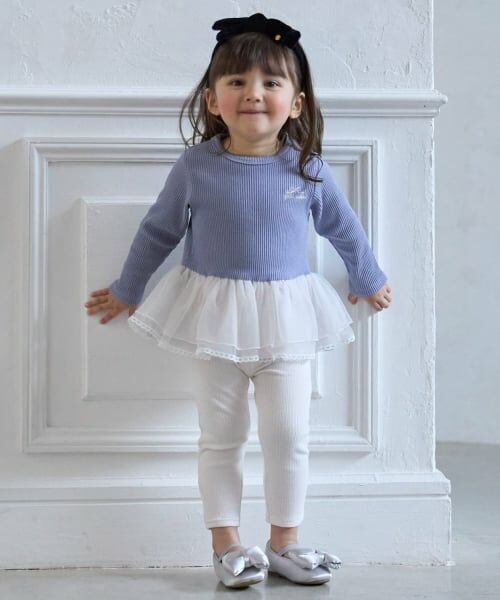 petit main / プティマイン Tシャツ | チュールペプラムロゴ長袖Tシャツ | 詳細2