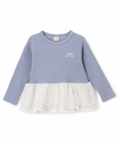 petit main / プティマイン Tシャツ | チュールペプラムロゴ長袖Tシャツ | 詳細3