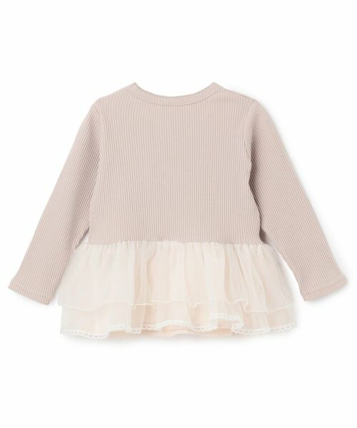 petit main / プティマイン Tシャツ | チュールペプラムロゴ長袖Tシャツ | 詳細4