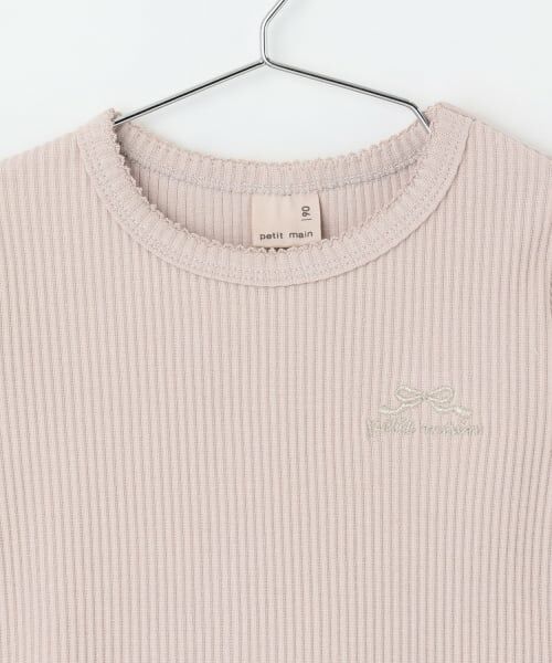 petit main / プティマイン Tシャツ | チュールペプラムロゴ長袖Tシャツ | 詳細5