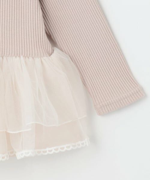 petit main / プティマイン Tシャツ | チュールペプラムロゴ長袖Tシャツ | 詳細8