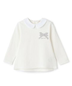 petit main / プティマイン Tシャツ | 【リンク】衿つきリボン長袖Tシャツ