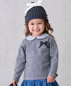 petit main / プティマイン Tシャツ | 【リンク】衿つきリボン長袖Tシャツ