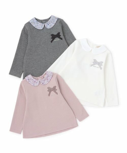 petit main / プティマイン Tシャツ | 【リンク】衿つきリボン長袖Tシャツ | 詳細12