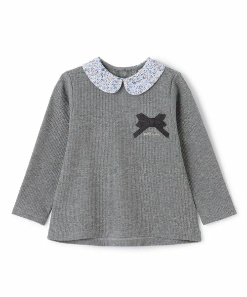petit main / プティマイン Tシャツ | 【リンク】衿つきリボン長袖Tシャツ | 詳細4