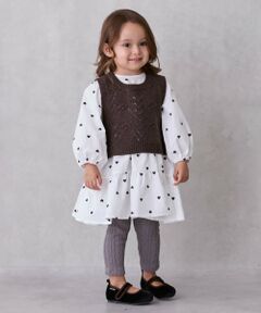 petit main / プティマイン ミニ丈・ひざ丈ワンピース | 【リンク】ベストつきティアードワンピース(キッズサイズ)