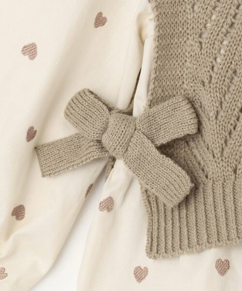 petit main / プティマイン ミニ丈・ひざ丈ワンピース | 【リンク】ベストつきティアードワンピース(キッズサイズ) | 詳細9