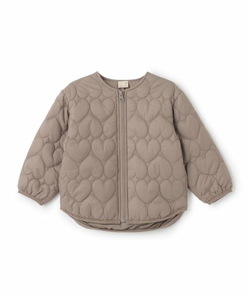 petit main / プティマイン ブルゾン | 【リンク】ハートキルティングジャケット(キッズサイズ)（モカ茶）