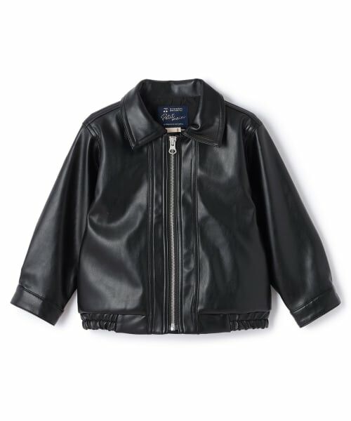 petit main / プティマイン ブルゾン | 【リンク】合皮ジャケット（黒）