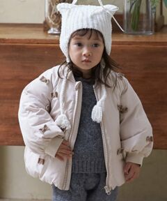 petit main / プティマイン ブルゾン | 【リンク/洗える】ちびリボン中綿ジャケット