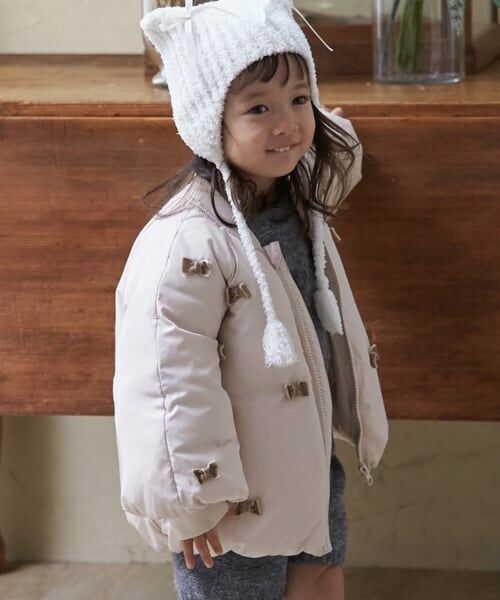 petit main / プティマイン ブルゾン | 【リンク/洗える】ちびリボン中綿ジャケット | 詳細1