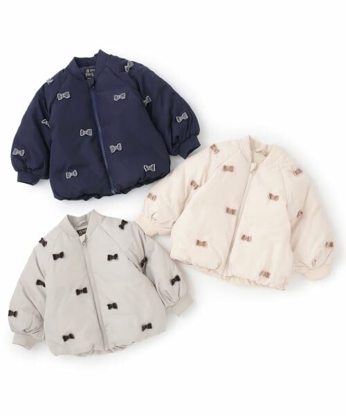 petit main / プティマイン ブルゾン | 【リンク/洗える】ちびリボン中綿ジャケット | 詳細14