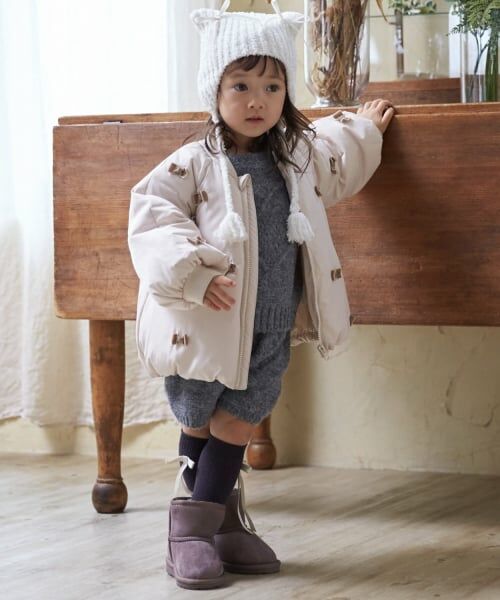 petit main / プティマイン ブルゾン | 【リンク/洗える】ちびリボン中綿ジャケット | 詳細2
