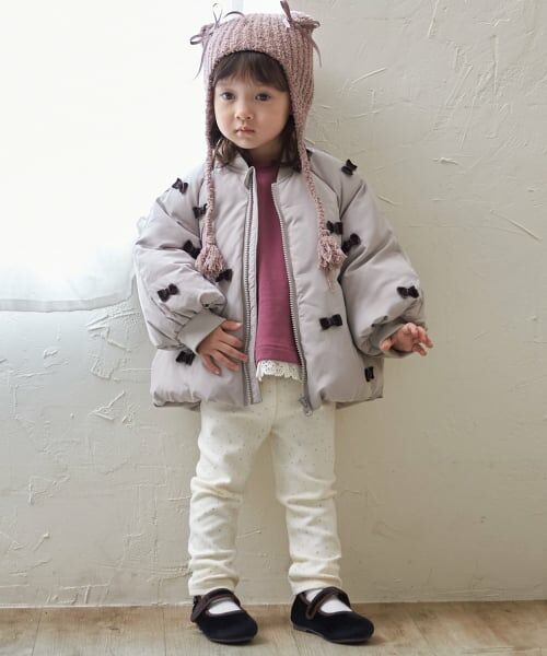 petit main / プティマイン ブルゾン | 【リンク/洗える】ちびリボン中綿ジャケット | 詳細3