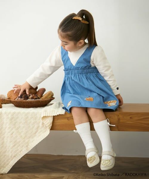 petit main / プティマイン ミニ丈・ひざ丈ワンピース | 【パンどろぼう】ドッキングワンピース | 詳細1