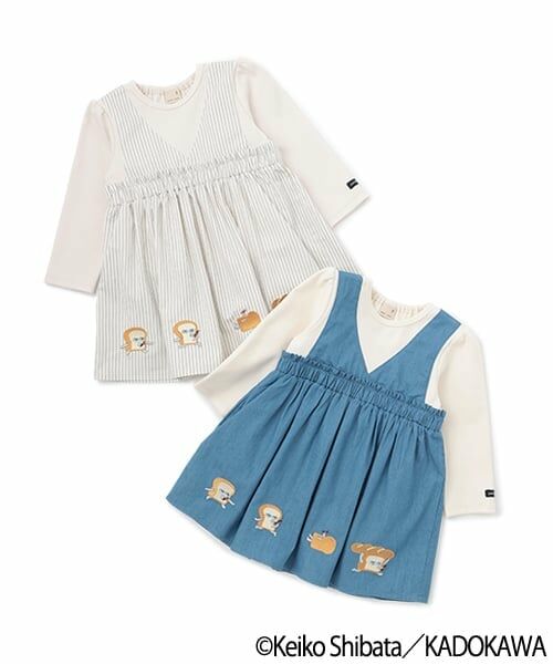 petit main / プティマイン ミニ丈・ひざ丈ワンピース | 【パンどろぼう】ドッキングワンピース | 詳細13