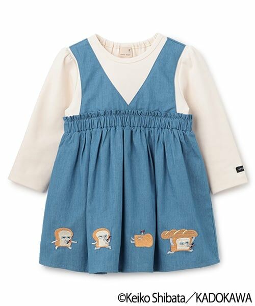 petit main / プティマイン ミニ丈・ひざ丈ワンピース | 【パンどろぼう】ドッキングワンピース | 詳細2