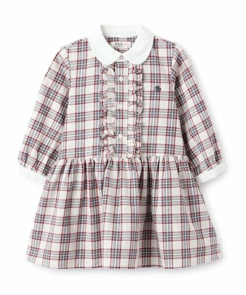 petit main / プティマイン ミニ丈・ひざ丈ワンピース | 【POLO BCS】シャツワンピース（赤）