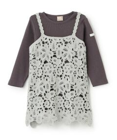 petit main / プティマイン ミニ丈・ひざ丈ワンピース | レースキャミワンピース