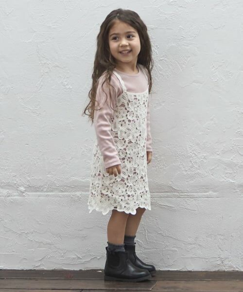 petit main / プティマイン ミニ丈・ひざ丈ワンピース | レースキャミワンピース | 詳細1