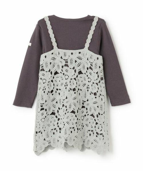 petit main / プティマイン ミニ丈・ひざ丈ワンピース | レースキャミワンピース | 詳細4