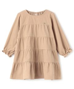 petit main / プティマイン ミニ丈・ひざ丈ワンピース | コーデュロイティアードワンピース