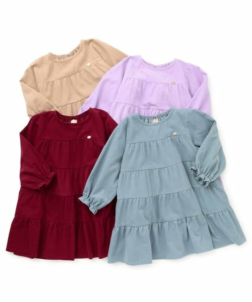 petit main / プティマイン ミニ丈・ひざ丈ワンピース | コーデュロイティアードワンピース | 詳細13