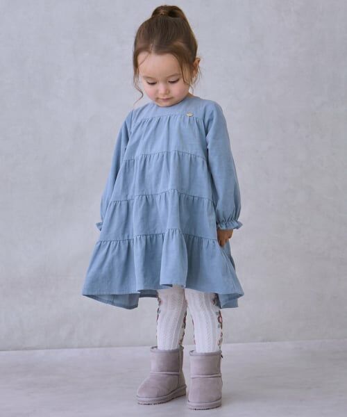 petit main / プティマイン ミニ丈・ひざ丈ワンピース | コーデュロイティアードワンピース | 詳細2