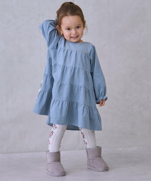 petit main / プティマイン ミニ丈・ひざ丈ワンピース | コーデュロイティアードワンピース | 詳細3