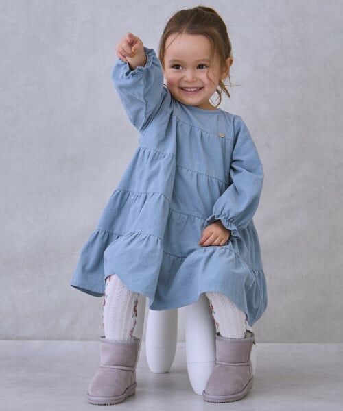 petit main / プティマイン ミニ丈・ひざ丈ワンピース | コーデュロイティアードワンピース | 詳細4