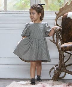 petit main / プティマイン ミニ丈・ひざ丈ワンピース | 【リンク】袖パフワンピース