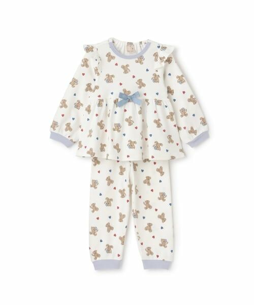 petit main / プティマイン ルームウェア | GIRLSアソート柄パジャマ（アイボリー）