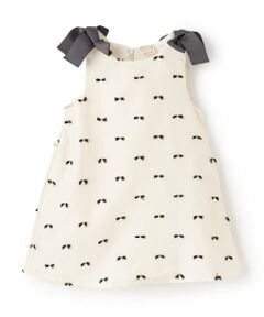 petit main / プティマイン ミニ丈・ひざ丈ワンピース | 【リンク】肩リボンジャンパースカート