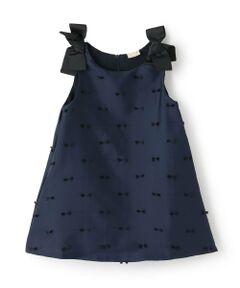 petit main / プティマイン ミニ丈・ひざ丈ワンピース | 【リンク】肩リボンジャンパースカート