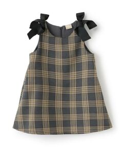 petit main / プティマイン ミニ丈・ひざ丈ワンピース | 【リンク】肩リボンジャンパースカート