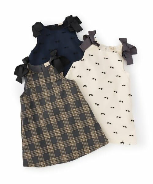 petit main / プティマイン ミニ丈・ひざ丈ワンピース | 【リンク】肩リボンジャンパースカート | 詳細11