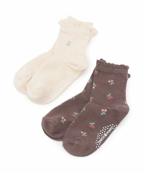 petit main / プティマイン ソックス | さくらんぼソックス2P（生成）