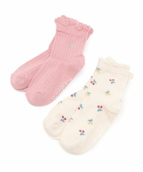 petit main / プティマイン ソックス | さくらんぼソックス2P（ピンク）