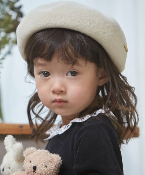 petit main / プティマイン ハンチング・キャスケット・ベレー帽 | ベレー帽（アイボリー）