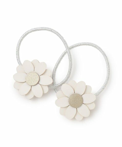 petit main / プティマイン ヘアゴム・シュシュ | アソートモチーフヘアゴム 2P（オフ ホワイト）