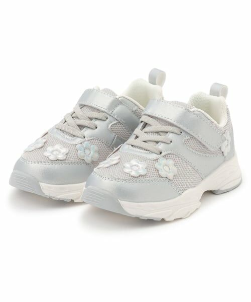 petit main / プティマイン スニーカー | フラワースニーカー（シルバー）