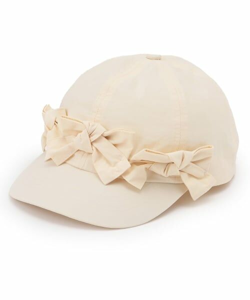 petit main / プティマイン キャップ | メニーリボンキャップ（アイボリー）
