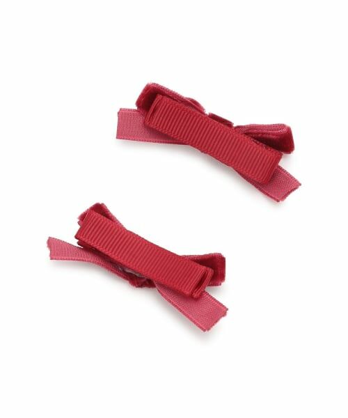 petit main / プティマイン ヘアピン | ベロアリボンヘアクリップ2P | 詳細1