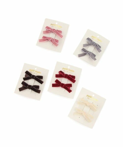 petit main / プティマイン ヘアピン | ベロアリボンヘアクリップ2P | 詳細3