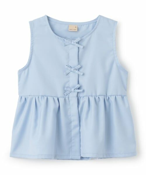 petit main / プティマイン その他 | ひんやりクールペプラムトップス（ライト ブルー）
